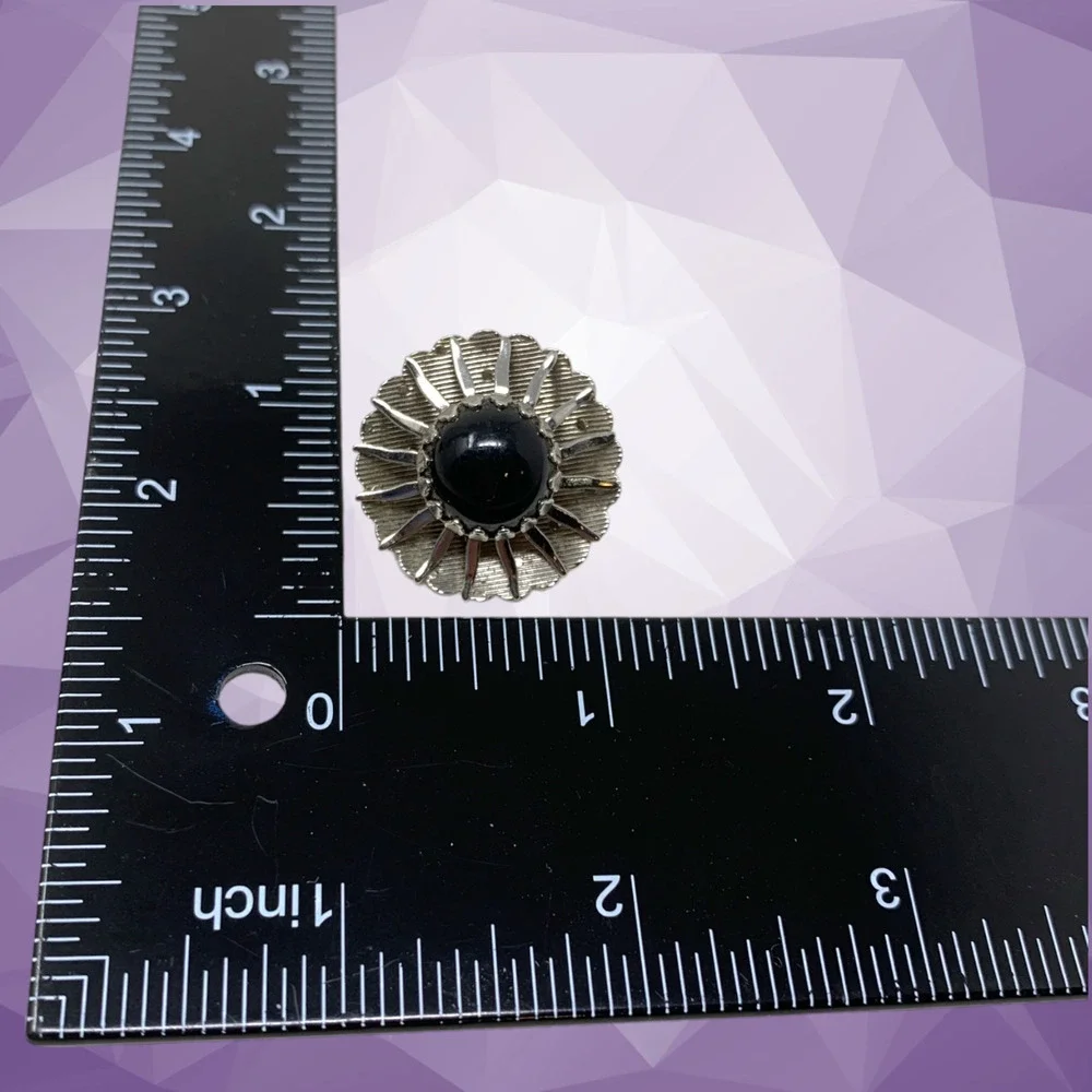 Vintage 1980's Sarah Coventry Silver Sunburst Earrings Clip On Runway Couture
